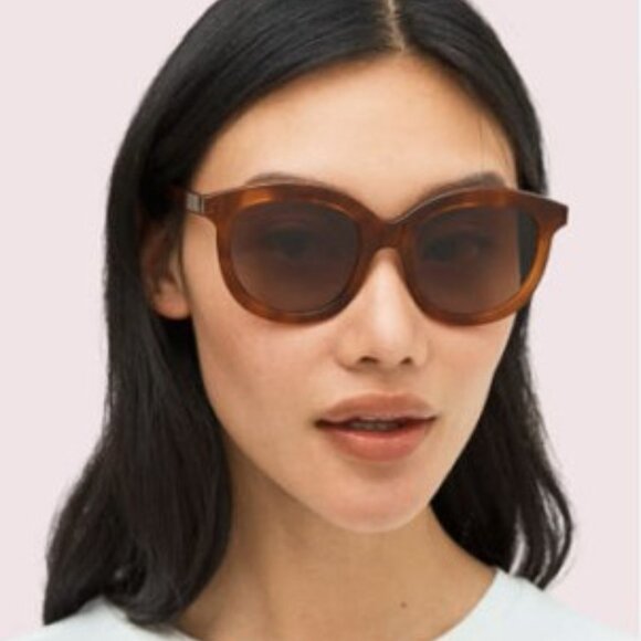 Kate Spade LILLIAN/G/S 00OX 9K Sunglasses Green Round Frame, Blue Lenses main image 4